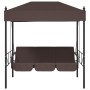 Banco columpio de jardín con toldo acero marrón café de , Balancines de jardín - Ref: Foro24-4008900, Precio: 234,51 €