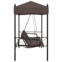 Garden swing bench with brown coffee steel canopy by , Garden rockers - Ref: Foro24-4008900, Price: 241,29 €, Discount: %