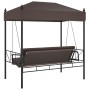 Garden swing bench with brown coffee steel canopy by , Garden rockers - Ref: Foro24-4008900, Price: 241,29 €, Discount: %