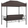 Garten-Schaukelbank mit braunem Kaffeestahlgestell und Markise. von , Gartenwippen - Ref: Foro24-4008900, Preis: 236,00 €, Ra...