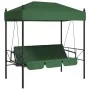 Garden swing bench with green steel canopy by , Garden rockers - Ref: Foro24-4008902, Price: 236,47 €, Discount: %