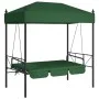 Garden swing bench with green steel canopy by , Garden rockers - Ref: Foro24-4008902, Price: 236,47 €, Discount: %