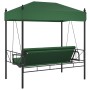 Garden swing bench with green steel canopy by , Garden rockers - Ref: Foro24-4008902, Price: 240,50 €, Discount: %