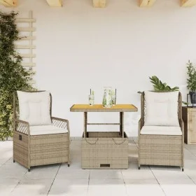 3-piece garden dining set with beige synthetic rattan cushions by , Garden sets - Ref: Foro24-3262919, Price: 338,16 €, Disco...