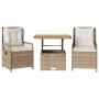 3-piece garden dining set with beige synthetic rattan cushions by , Garden sets - Ref: Foro24-3262919, Price: 313,00 €, Disco...
