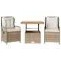 3-piece garden dining set with beige synthetic rattan cushions by , Garden sets - Ref: Foro24-3262919, Price: 338,16 €, Disco...
