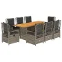 Garden dining set 9 pieces and gray synthetic rattan cushions by , Garden sets - Ref: Foro24-3262931, Price: 1,00 €, Discount: %