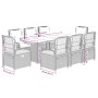 Garten-Essgruppe, 9-teilig, mit grauen Polstern aus synthetischem Rattan. von , Gartensets - Ref: Foro24-3262931, Preis: 1,00...