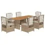 7-piece garden dining set with beige synthetic rattan cushions by , Garden sets - Ref: Foro24-3262938, Price: 806,47 €, Disco...