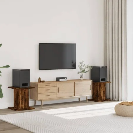 Speaker stands 2 units smoked oak wood 30x30x40 cm by , Speaker stands - Ref: Foro24-852649, Price: 49,53 €, Discount: %