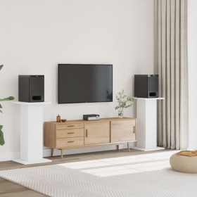 Speaker stands 2 units engineered wood white 30x30x80 cm by , Speaker stands - Ref: Foro24-852663, Price: 73,42 €, Discount: %