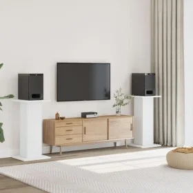 Speaker stands 2 units engineered wood white 30x30x80 cm by , Speaker stands - Ref: Foro24-852663, Price: 86,91 €, Discount: %