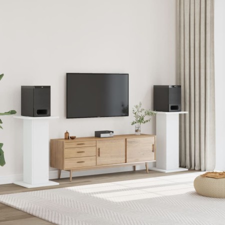 Speaker stands 2 units engineered wood white 30x30x80 cm by , Speaker stands - Ref: Foro24-852663, Price: 73,42 €, Discount: %