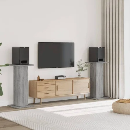Speaker stands 2 units gray Sonoma wood 30x30x95 cm by , Speaker stands - Ref: Foro24-852677, Price: 70,54 €, Discount: %