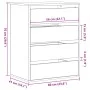 Corner chest of drawers made of smoked oak engineered wood, measuring 60x41x76 cm. by , Drawers - Ref: Foro24-852874, Price: ...