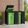 Black steel 2-trash container shed 138x79x117 cm by , Waste container supports - Ref: Foro24-3279977, Price: 469,37 €, Discou...