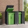 Mülltonnenbox für 2 Mülltonnen, anthrazitfarbenes Stahl, 138x79x117 cm. von , Halterungen für Abfallbehälter - Ref: Foro24-32...