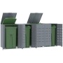 4-container gray steel trash shed 276x79x117 cm by , Waste container supports - Ref: Foro24-3279989, Price: 714,14 €, Discoun...