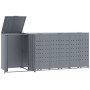 4-container gray steel trash shed 276x79x117 cm by , Waste container supports - Ref: Foro24-3279989, Price: 714,14 €, Discoun...