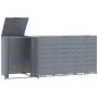 4-container gray steel trash shed 276x79x117 cm by , Waste container supports - Ref: Foro24-3279989, Price: 816,35 €, Discoun...