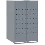 4-container gray steel trash shed 276x79x117 cm by , Waste container supports - Ref: Foro24-3279989, Price: 816,35 €, Discoun...