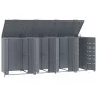 4-container gray steel trash shed 276x79x117 cm by , Waste container supports - Ref: Foro24-3279989, Price: 816,35 €, Discoun...