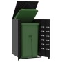 Black steel garbage container shed 69x79x117 cm by , Waste container supports - Ref: Foro24-4008424, Price: 202,46 €, Discoun...