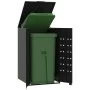 Black steel garbage container shed 69x79x117 cm by , Waste container supports - Ref: Foro24-4008424, Price: 240,50 €, Discoun...