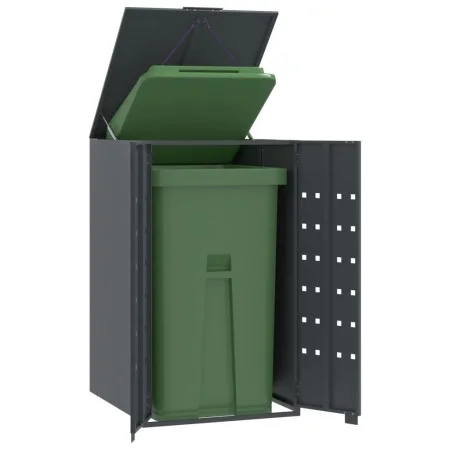 Anthracite steel garbage container shed 69x79x117 cm by , Waste container supports - Ref: Foro24-4008426, Price: 229,78 €, Di...