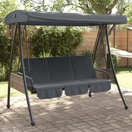 Gartenschaukelbank mit Baldachin aus dunkelgrauem Stahl von , Gartenwippen - Ref: Foro24-4008898, Preis: 269,56 €, Rabatt: %