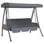 Banco columpio de jardín con toldo acero arena gris oscuro de , Balancines de jardín - Ref: Foro24-4008898, Precio: 282,16 €