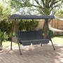 Banco columpio de jardín con toldo acero arena gris oscuro de , Balancines de jardín - Ref: Foro24-4008898, Precio: 282,16 €