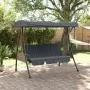 Gartenschaukelbank mit Baldachin aus dunkelgrauem Stahl von , Gartenwippen - Ref: Foro24-4008898, Preis: 269,56 €, Rabatt: %