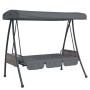 Banco columpio de jardín con toldo acero arena gris oscuro de , Balancines de jardín - Ref: Foro24-4008898, Precio: 282,16 €