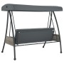 Banco columpio de jardín con toldo acero arena gris oscuro de , Balancines de jardín - Ref: Foro24-4008898, Precio: 282,16 €