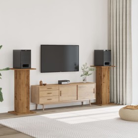 Soportes altavoces 2 uds madera roble artesano 30x30x95 cm de , Soportes para altavoces - Ref: Foro24-852680, Precio: 67,76 €...