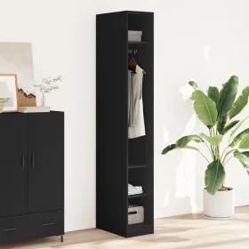 Engineered wood black wardrobe 30x50x200 cm by , Wardrobes - Ref: Foro24-3307685, Price: 119,55 €, Discount: %