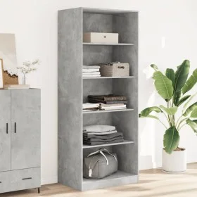 Engineered wood wardrobe in concrete gray, 80x50x200 cm by , Wardrobes - Ref: Foro24-3307723, Price: 155,49 €, Discount: %