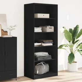 Engineered wood black wardrobe 80x50x200 cm by , Wardrobes - Ref: Foro24-3307721, Price: 163,82 €, Discount: %
