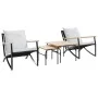 Gartenmöbel-Set mit 4-teiligen schwarzen Stahlmöbeln und Kissen. von , Gartensets - Ref: Foro24-4009305, Preis: 459,87 €, Rab...