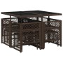 Garden dining set 9 pieces with brown synthetic rattan cushions by , Garden sets - Ref: Foro24-3210777, Price: 361,61 €, Disc...