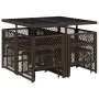 Set comedor para jardín 9 pzas y cojines ratán sintético marrón de , Conjuntos de jardín - Ref: Foro24-3210777, Precio: 399,0...