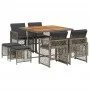 Garden dining set 9 pieces and gray synthetic rattan cushions by , Garden sets - Ref: Foro24-3210782, Price: 422,25 €, Discou...