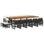 Garden dining set with 15-piece black synthetic rattan cushions. by , Garden sets - Ref: Foro24-3210819, Price: 941,65 €, Dis...