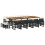 Set comedor de jardín con cojines 15 pzas ratán sintético negro de , Conjuntos de jardín - Ref: Foro24-3210819, Precio: 979,0...
