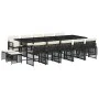 Garden dining set with 15-piece black synthetic rattan cushions. by , Garden sets - Ref: Foro24-3210810, Price: 871,82 €, Dis...