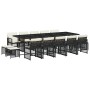 Set comedor de jardín con cojines 15 pzas ratán sintético negro de , Conjuntos de jardín - Ref: Foro24-3210810, Precio: 699,86 €