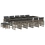 Set comedor de jardín con cojines 15 pzas ratán sintético gris de , Conjuntos de jardín - Ref: Foro24-3210812, Precio: 714,38 €