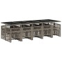 Garden dining set with 15-piece synthetic rattan gray cushions by , Garden sets - Ref: Foro24-3210812, Price: 789,66 €, Disco...