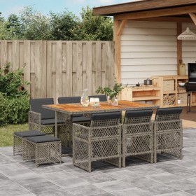 11-piece garden dining set with gray synthetic rattan cushions by , Garden sets - Ref: Foro24-3210794, Price: 600,32 €, Disco...